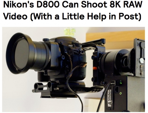 Nikon’s D800 สามารถถ่าย VDO 8K RAW File